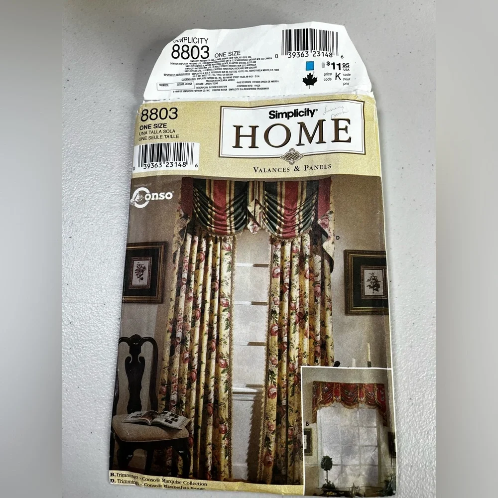 Simplicity 8803 home decor pattern, instructions and templates. CUT
